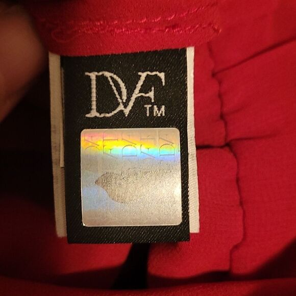 DVF Red silk chiffon draped crowl Reara Dress - Picture 6 of 9